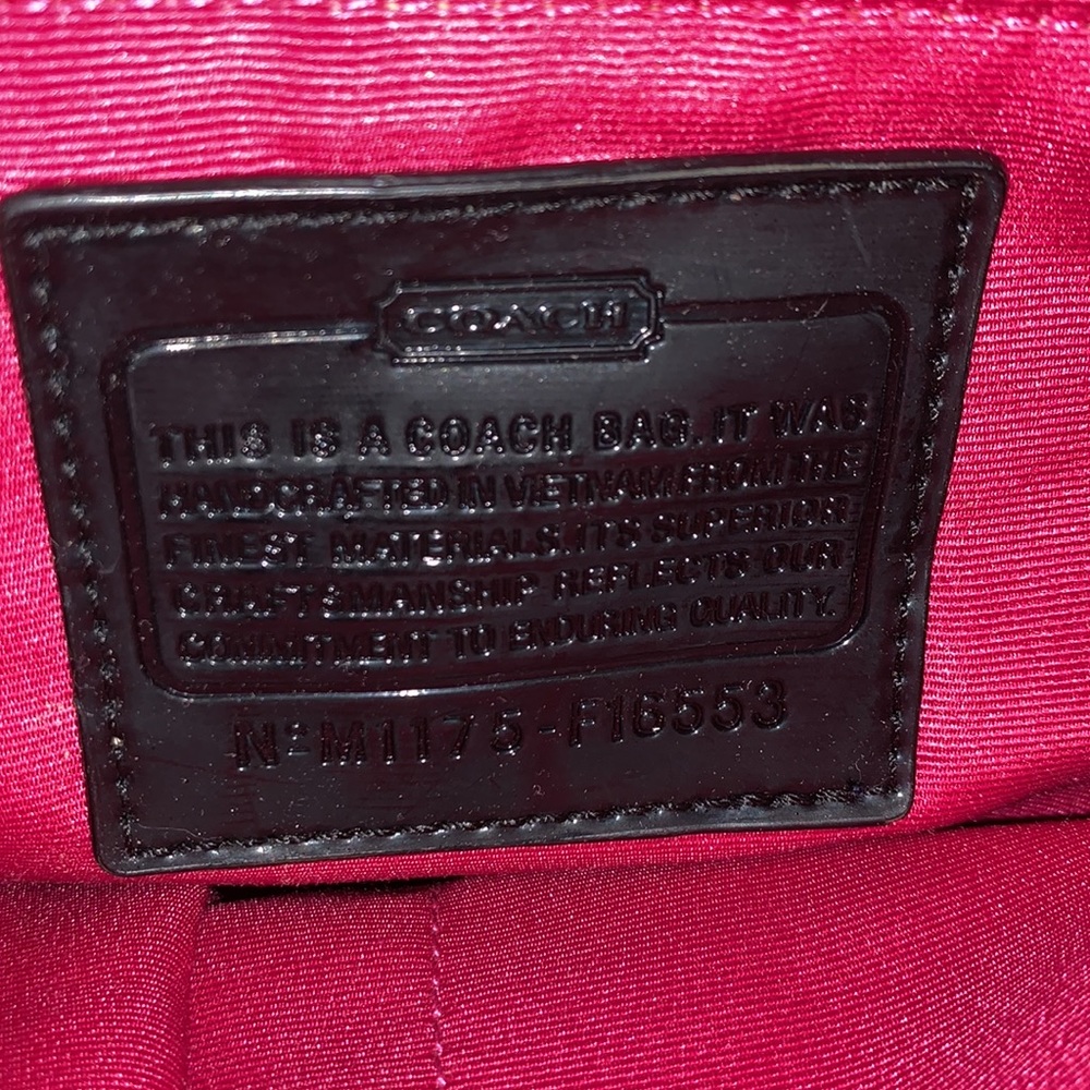 COACH Black Signature Canvas Crossbody Messenger Tote - Picture 9 of 10